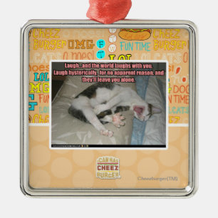 Laugh and the world laughs with you metal tree decoration