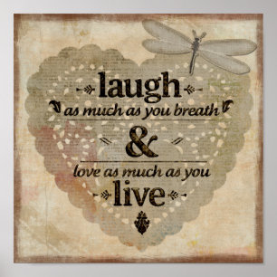 Laugh As Much As You Breathe Inspirational Poster