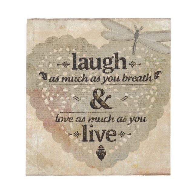 Laugh As Much AsYou Breathe Mindfulness Quote Gift Notepad (Front)