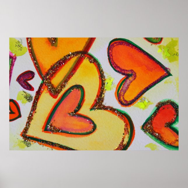Laugh Hearts Art Poster Print (Front)
