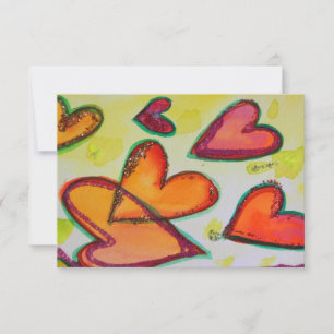 Laugh Hearts Flying Small Invitation or Invite
