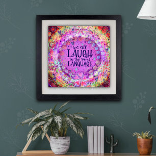 Laugh in the Same Language Purple Inspirational  Poster