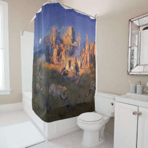 Laugh Kills Lonesome Vintage Western   Shower Curtain