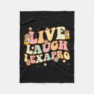 Laugh Lexapro Groovy Mental Health Awareness Thera Fleece Blanket
