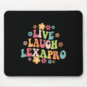 Laugh Lexapro Groovy Mental Health Therapist Anxie Mouse Mat