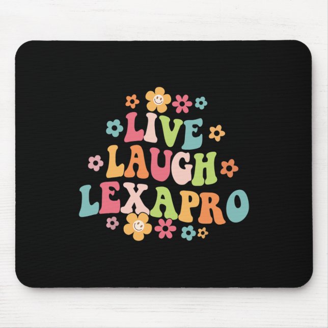 Laugh Lexapro Groovy Mental Health Therapist Anxie Mouse Mat (Front)