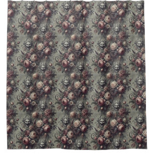 Laugh Lines – Gothic Floral Shower Curtain