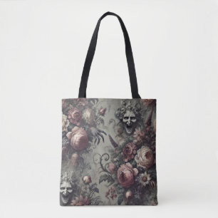 Laugh Lines – Gothic Grotesque Floral Baroque  Tote Bag
