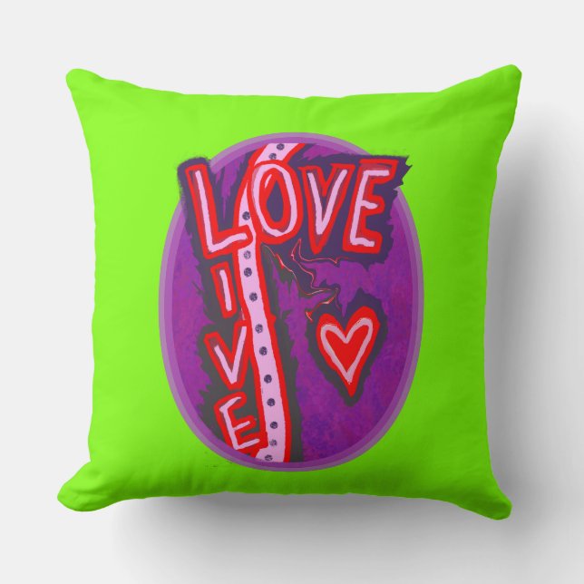 Laugh, Live Love topography Throw Pillow (Front)