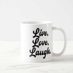 Laugh Love Live Retro Meditation Mindful Positivit Coffee Mug