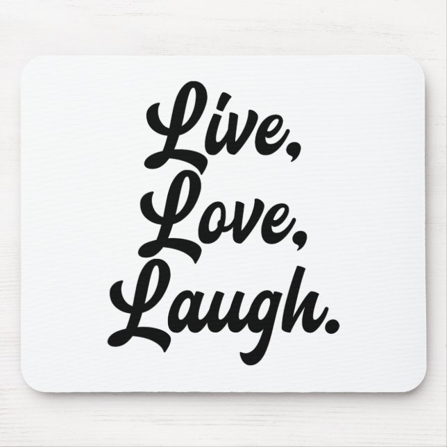 Laugh Love Live Retro Meditation Mindful Positivit Mouse Mat (Front)