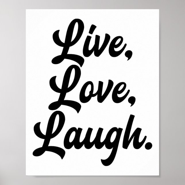 Laugh Love Live Retro Meditation Mindful Positivit Poster (Front)