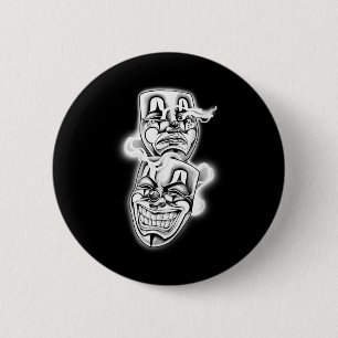 Laugh Now Cry Later Chicano Tattoo Flash 6 Cm Round Badge
