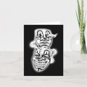 Laugh Now Cry Later Chicano Tattoo Flash  Card