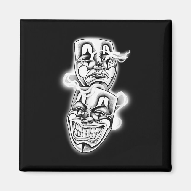 Laugh Now Cry Later Chicano Tattoo Flash  Magnet (Front)