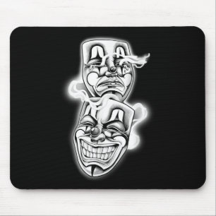 Laugh Now Cry Later Chicano Tattoo Flash Mouse Mat