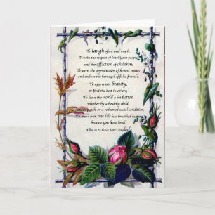 "Laugh often" Emerson Card