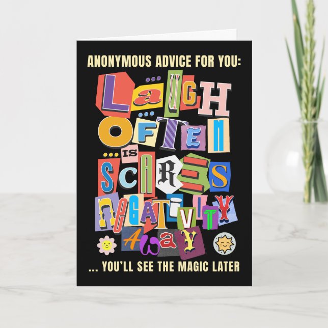 Laugh Often – Positive Typography Quote Design Card (Front)