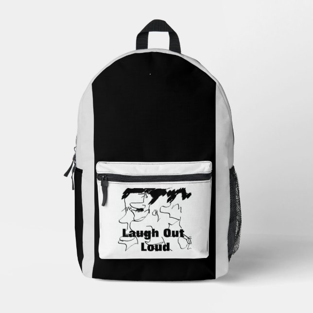 Laugh Out Loud Funny  Printed Backpack (Front)