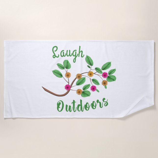 Laugh Outdoors Beach Towel (Front)