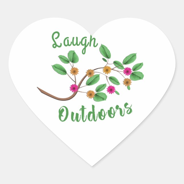 Laugh Outdoors Heart Sticker (Front)