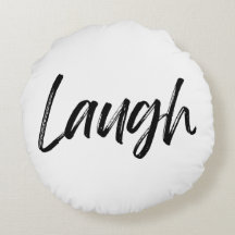 Laugh Print Round Throw Pillow
