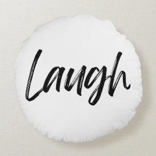 Laugh Print Round Throw Pillow