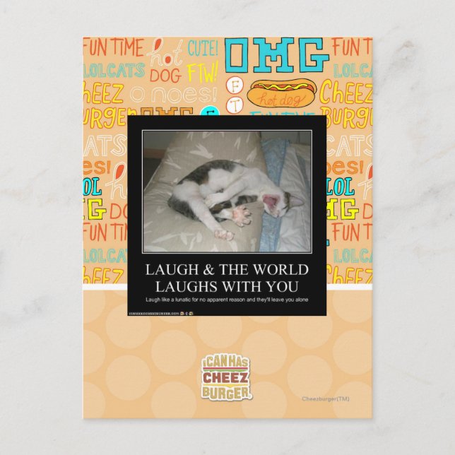 Laugh & The World Laughs With You Postcard (Front)