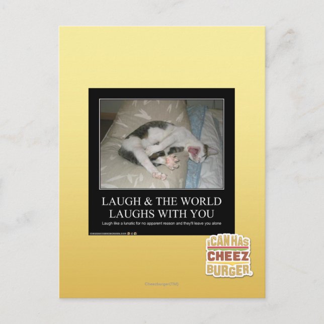 Laugh & The World Laughs With You Postcard (Front)
