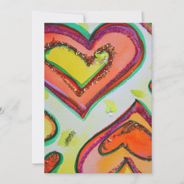 Laugh Two Hearts Custom Invitations or  Invites (Front)