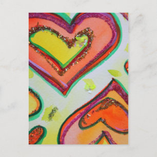 Laugh Two Hearts Postcard
