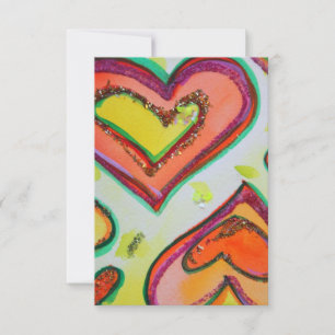 Laugh Two Hearts Small Invitations or Invites