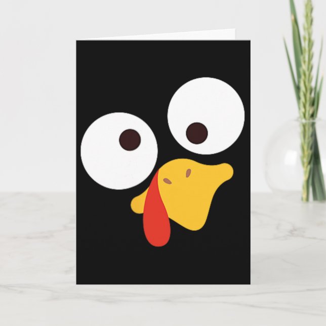 Laughable Pilgrim Turkey Crazy Face Costume  Card (Front)