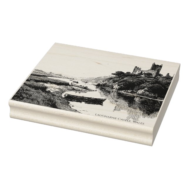 Laugharne Castle, Wales – Ruins of Romance  Rubber Stamp (Stamp)