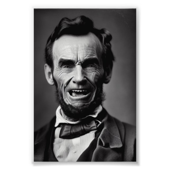 Laughing Abe, Abraham Lincoln, US President, Humou Photo Print (Front)