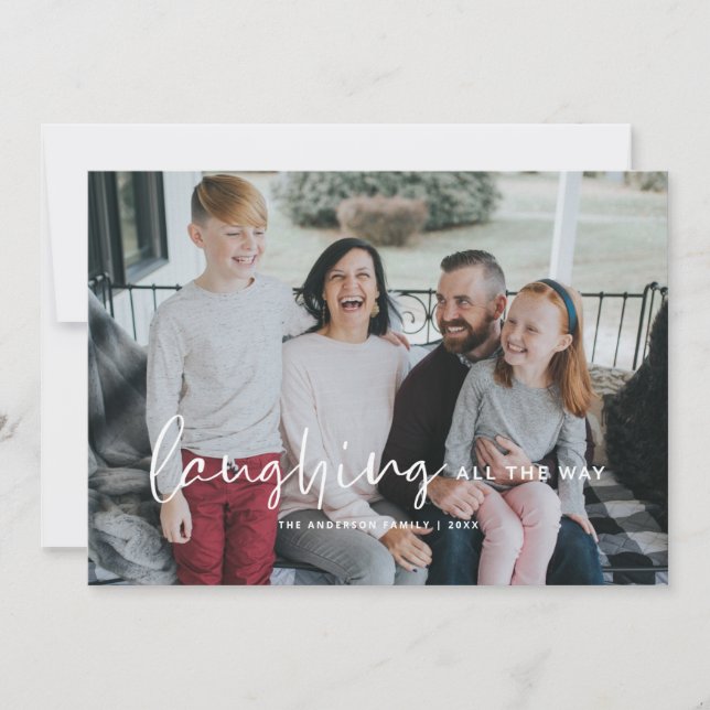 Laughing All The Way Christmas Holiday Card (Front)