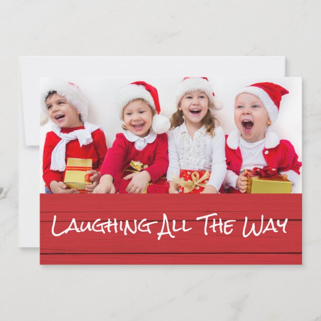 Laughing All the Way Christmas Photo Card (Front)