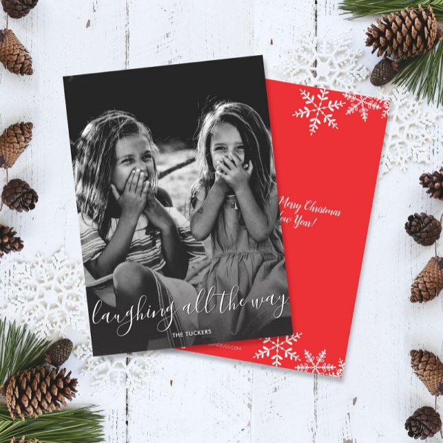 Laughing All the Way Overlay Christmas Photo Card (Creator Uploaded)