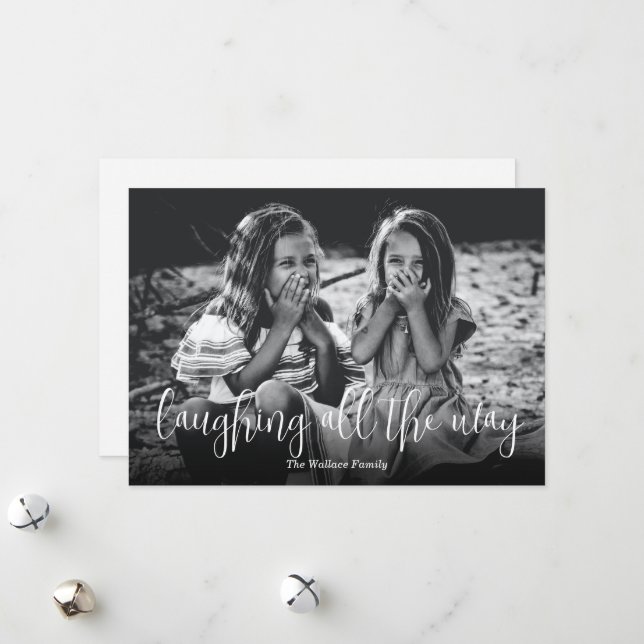 Laughing All the Way Photo Christmas Holiday Card (Front/Back In Situ)