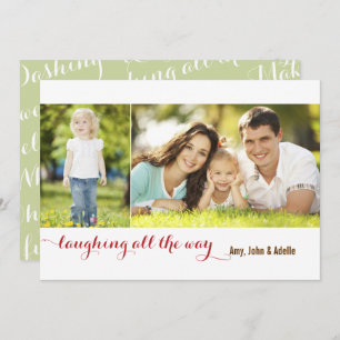 Laughing all the Way Sage 2 Photo Holiday Card