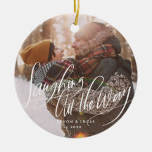 Laughing all the Way Script Holiday Ornament