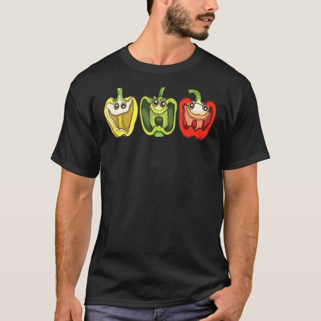 Laughing Bell Peppers Gardener Humour Gardening T-Shirt (Front)