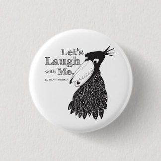 Laughing Black White Stork 3 Cm Round Badge