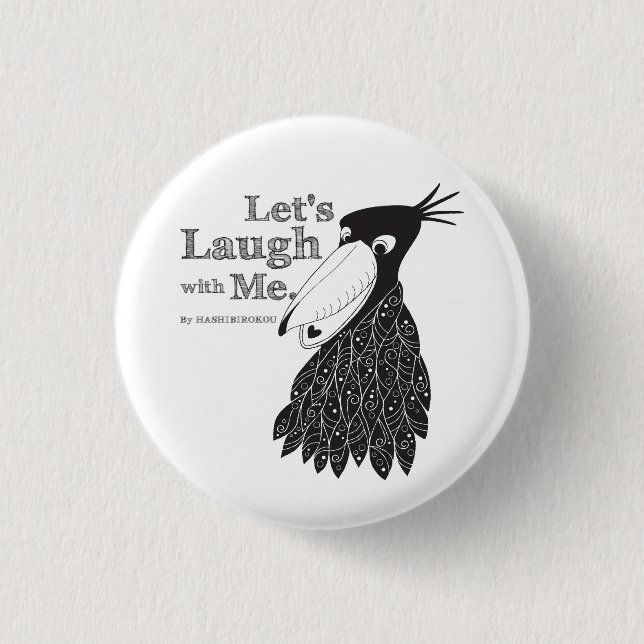 Laughing Black White Stork 3 Cm Round Badge (Front)