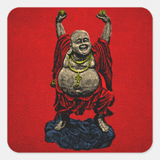 Laughing Buddha (4 colour) Square Sticker
