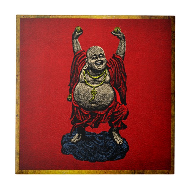Laughing Buddha (4 colour) Tile (Front)
