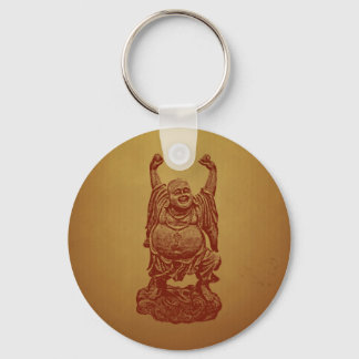 Laughing Buddha (dark red) Key Ring
