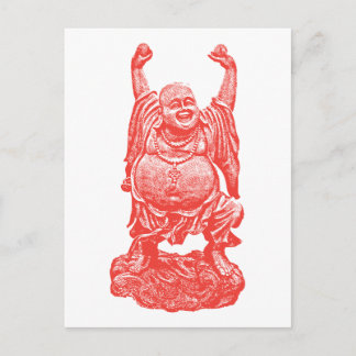 Laughing Buddha (red) Postcard