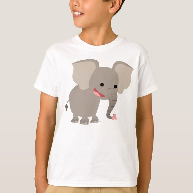 Laughing Cartoon Elephant  Children T-shirt (Front)