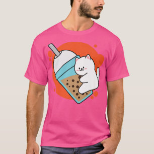 Laughing Cat Neko Kawaii Boba Tea In Anime Style P T-Shirt